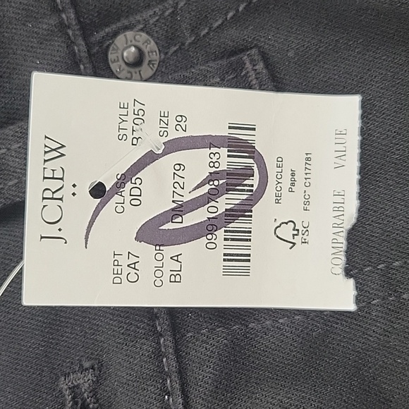 J Crew Factory Mid Rise Flare crop black jean all-day stretch size 29 NWT BT057 - Picture 8 of 12